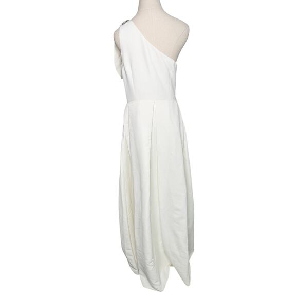 Sachin & Babi Martina One-Shoulder Gown Jeweled Wedding Dress white size 8 - Picture 9 of 16